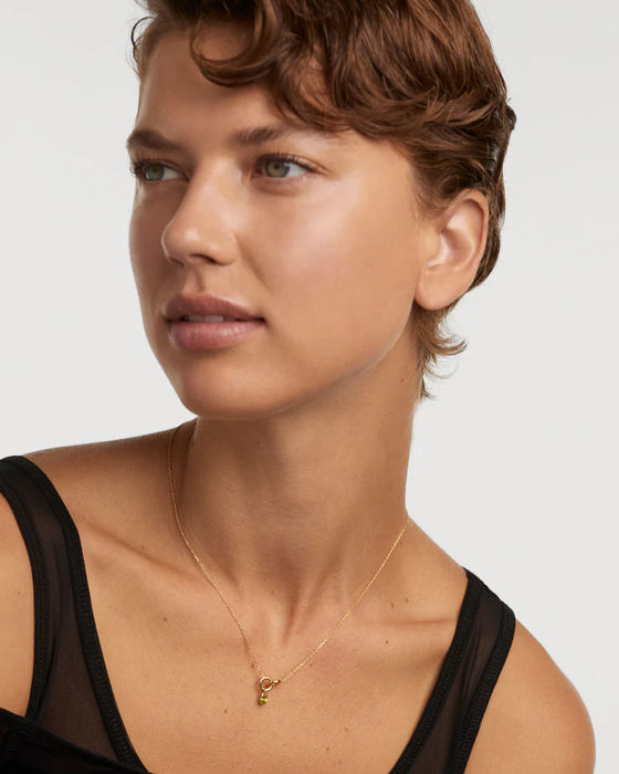 PDPAOLA Green Lily Gold Necklace