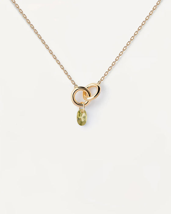 PDPAOLA Green Lily Gold Necklace