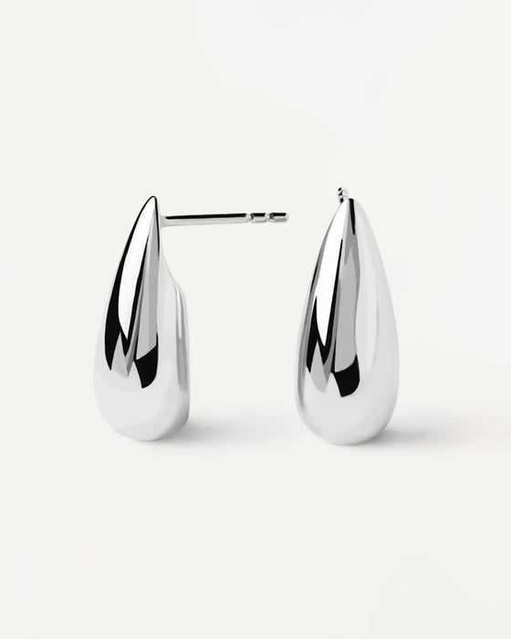 PDPAOLA Large Sugar Silver Earrings