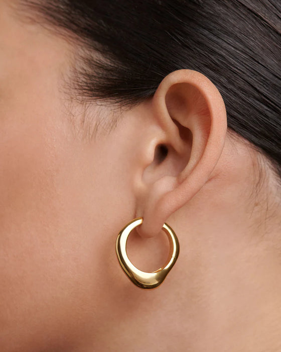 PDPAOLA Riba Hoops Gold Earrings