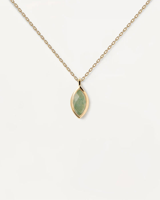PDPAOLA Green Aventurine Nomad Gold Necklace