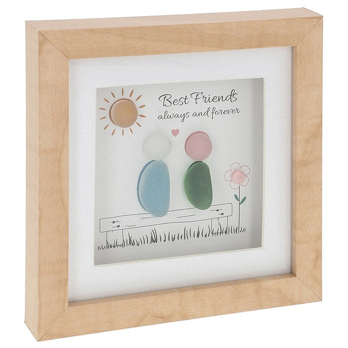 Pebble Glass "Friend" Square Plaque