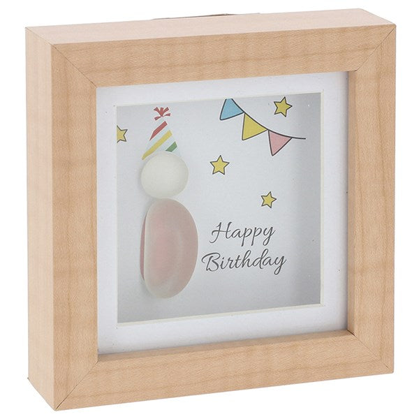 Pebble Glass "Happy Birthday" Square Plaque