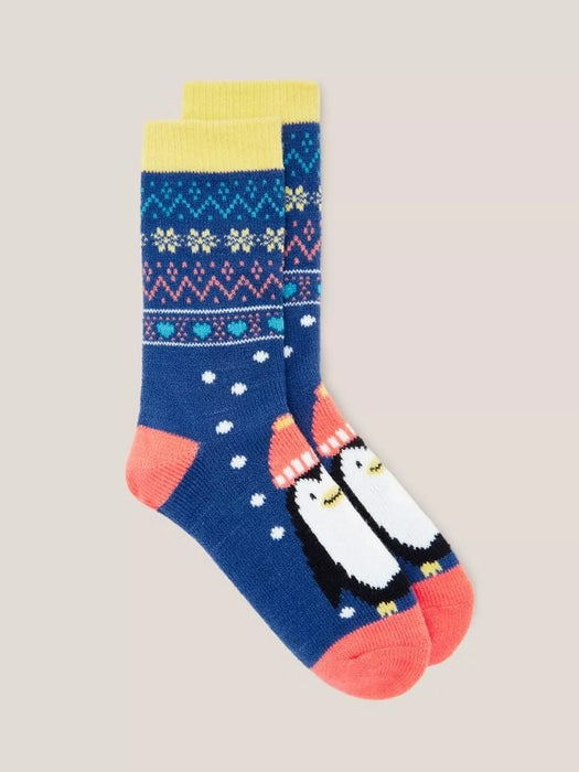 White Stuff Women's Penguin Fairisle Cabin Socks