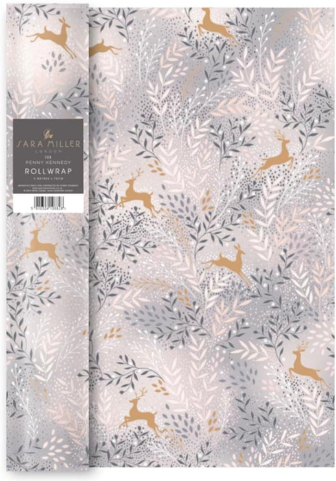 Sara Miller Prancing Deer Christmas Roll Wrap 3 m