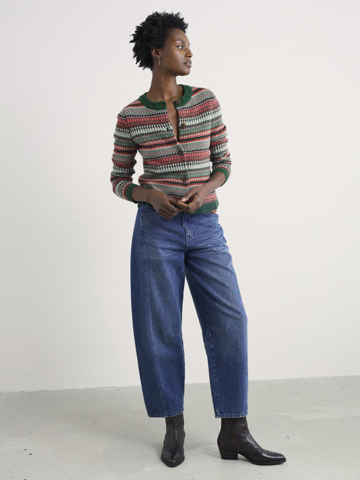 Seasalt Women's Percella Cove Fair Isle Cardigan In Weaving Needle Dark Forage Mix