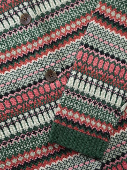 Seasalt Women's Percella Cove Fair Isle Cardigan In Weaving Needle Dark Forage Mix