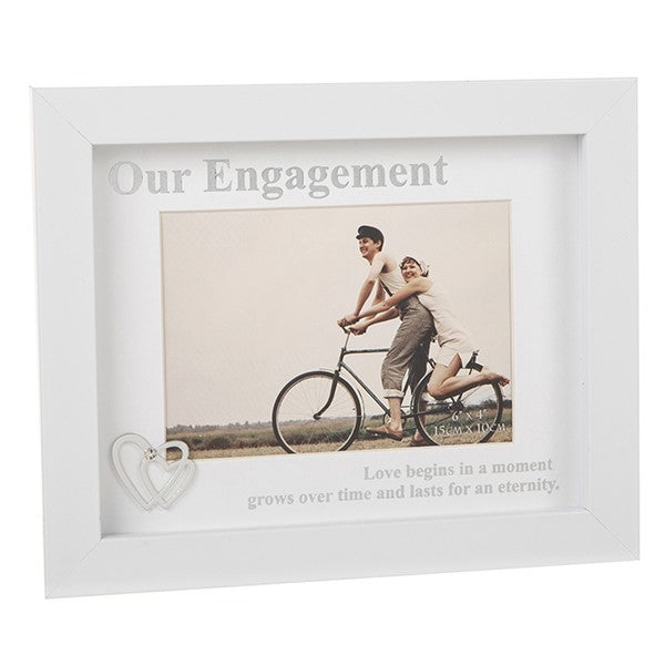 Modern White 6x4 Engagement Frame
