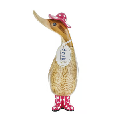 Dcuk Natural Wooden Spotty Hat And Boots Ducky