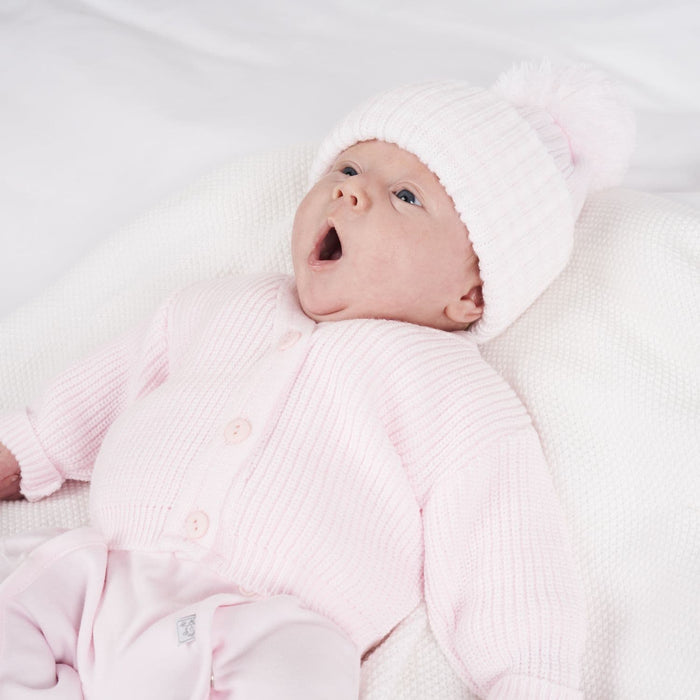 Dandelion Pink Knitted Rib Baby Cardigan