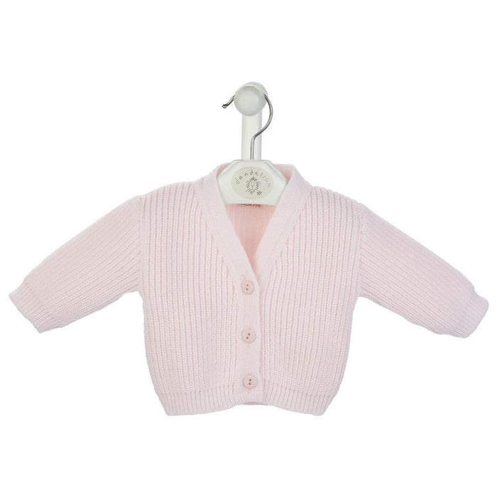 Dandelion Pink Knitted Rib Baby Cardigan