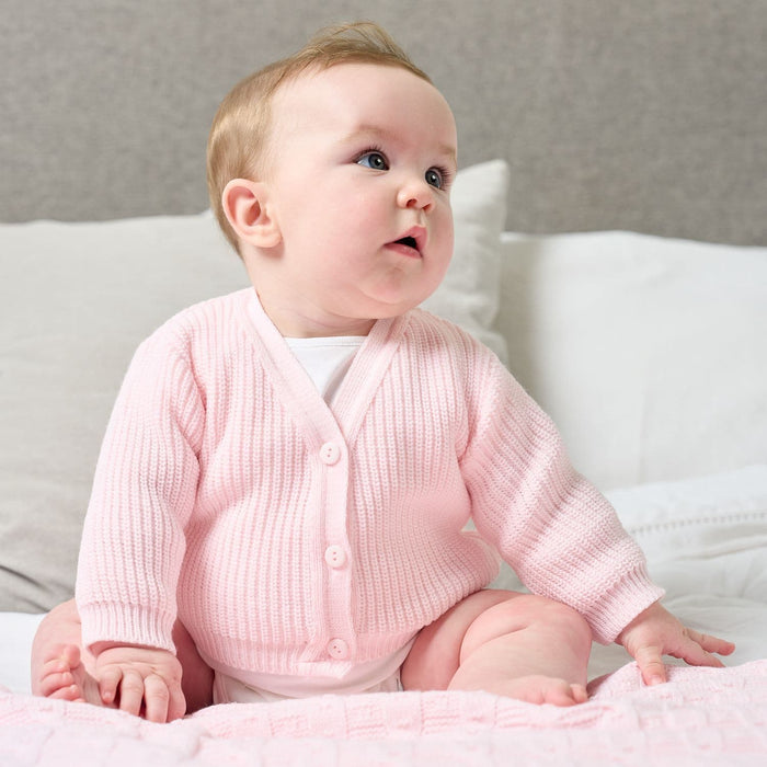 Dandelion Pink Knitted Rib Baby Cardigan