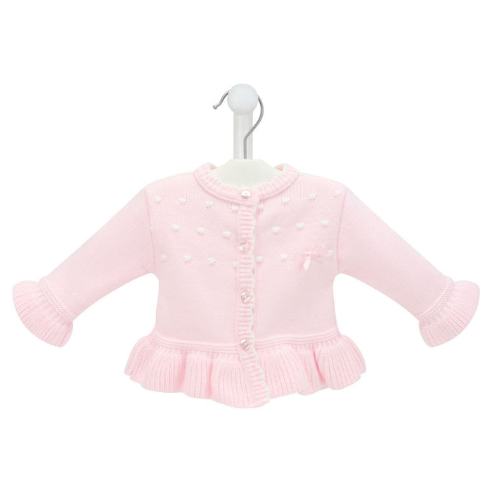 Dandelion Pink Ruffle Hem Cardigan