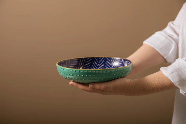 Mikasa Indigo Chevron Stoneware Bowl