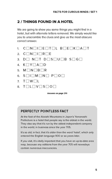 Pointless Facts for Curious Minds Book