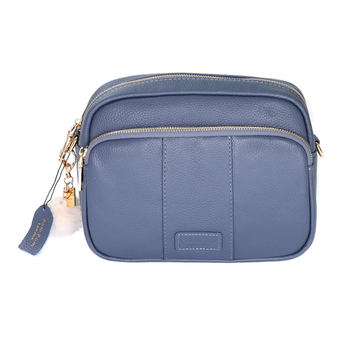 Pom Pom London Mayfair Plus Bag Slate Blue & Accessories