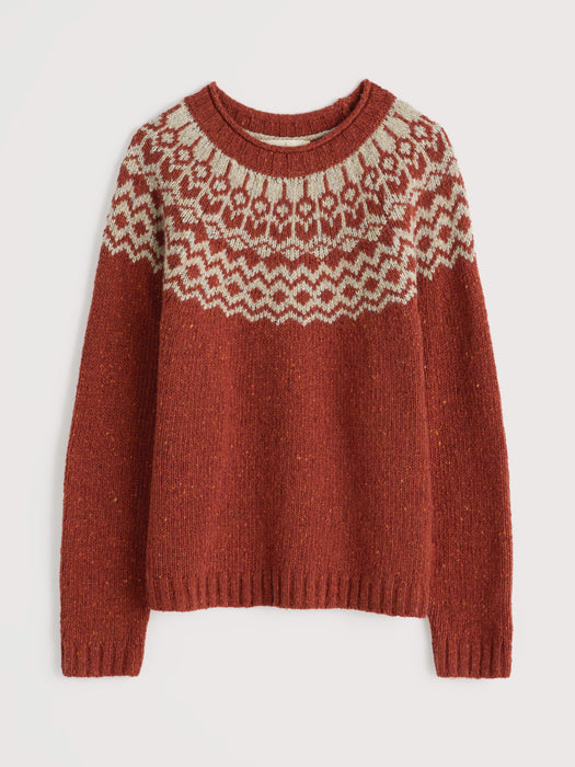 Seasalt Women's Port Kinnis Jumper Merino In Wag Tail Red Sail Birch Mix