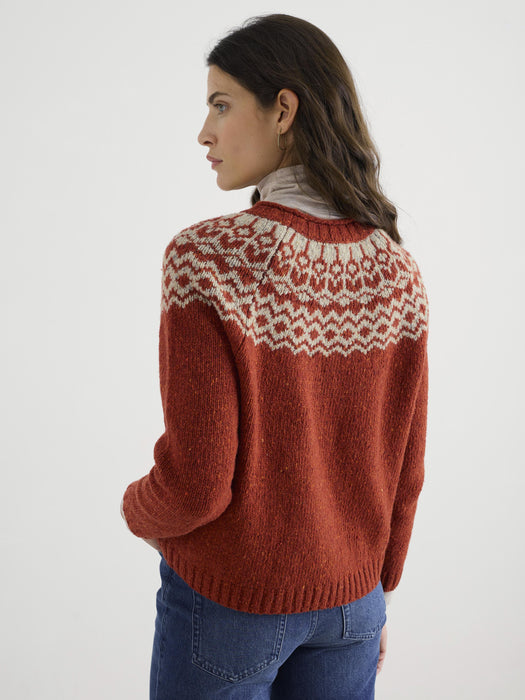 Seasalt Women's Port Kinnis Jumper Merino In Wag Tail Red Sail Birch Mix