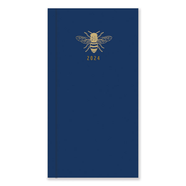 Portico Designs Sky & Miller Gold Foiled Bee Slim Diary 2024