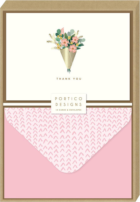 Portico Designs Boxed Floral Bouquet Thank You Notecards