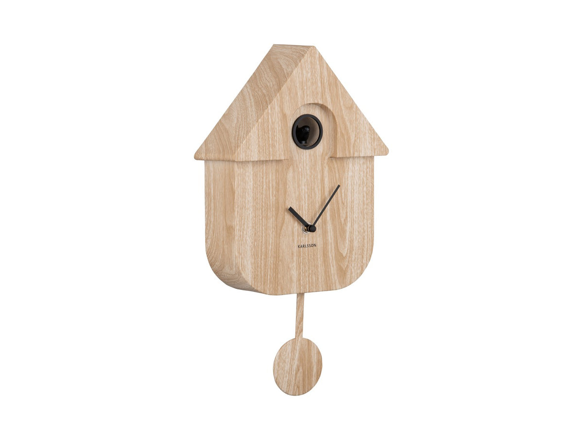 Present Time Modern Cuckoo Clock Light Wood — Maple Gifts