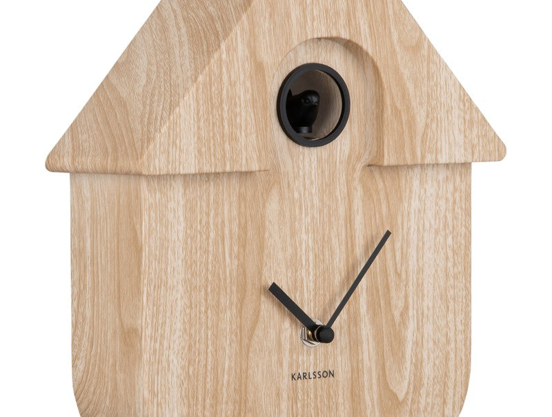 Present Time Modern Cuckoo Clock Light Wood