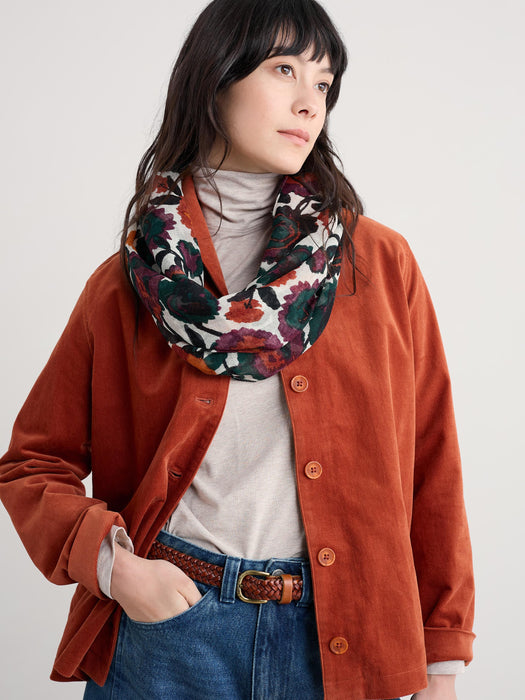 Seasalt Women's Pretty Circle Scarf In Figurative Floral Aran