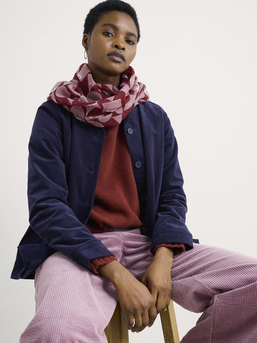 Seasalt Women's Pretty Circle Scarf In Geo Tumble Burgundy