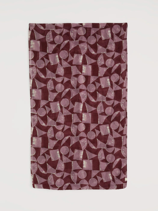 Seasalt Women's Pretty Circle Scarf In Geo Tumble Burgundy