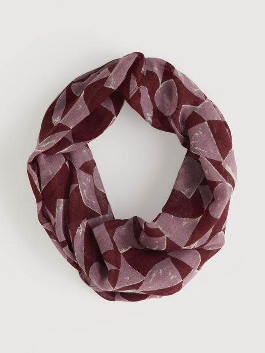 Seasalt Women's Pretty Circle Scarf In Geo Tumble Burgundy