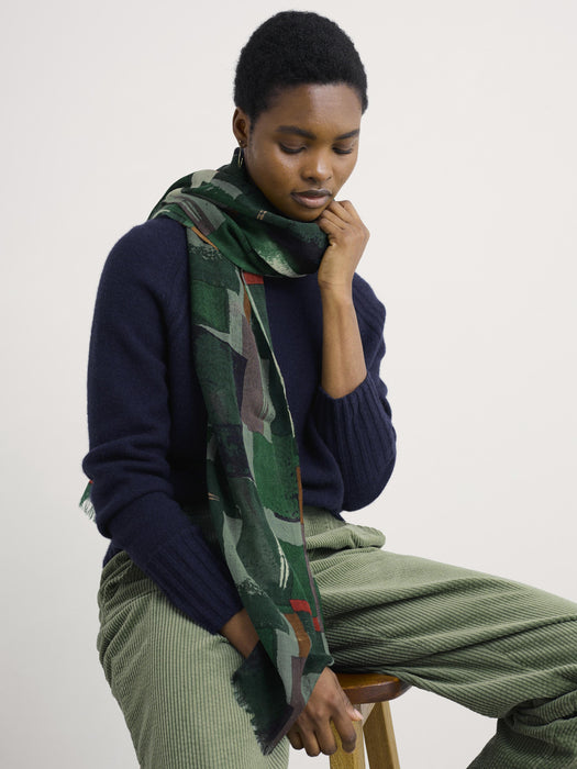 Seasalt Women's Pretty Printed Scarf In Aerial Field Coppice