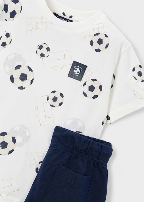 Mayoral Mini Boys Printed Navy Knit Set