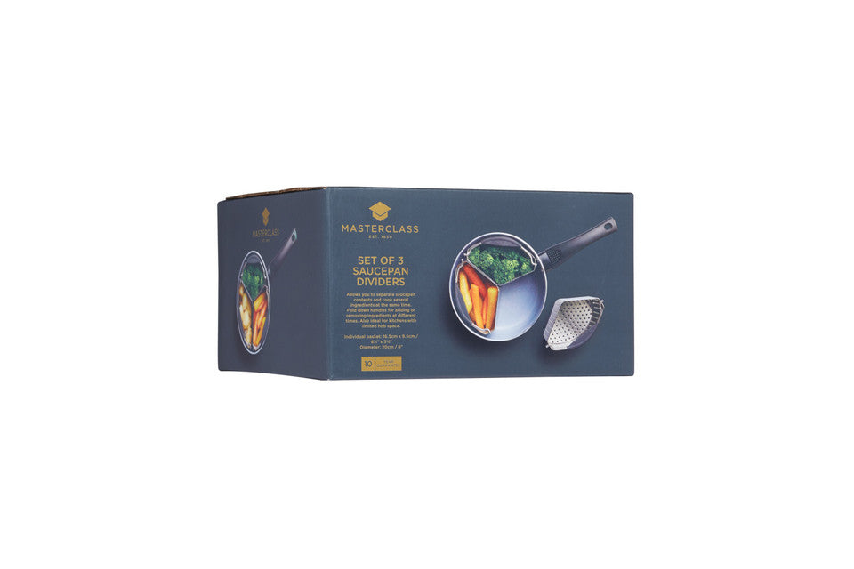 MasterClass Saucepan Divider Set of 3 Stainless Steel