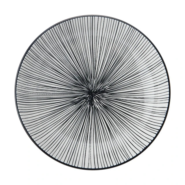 Black Stripe Stoneware Bowl