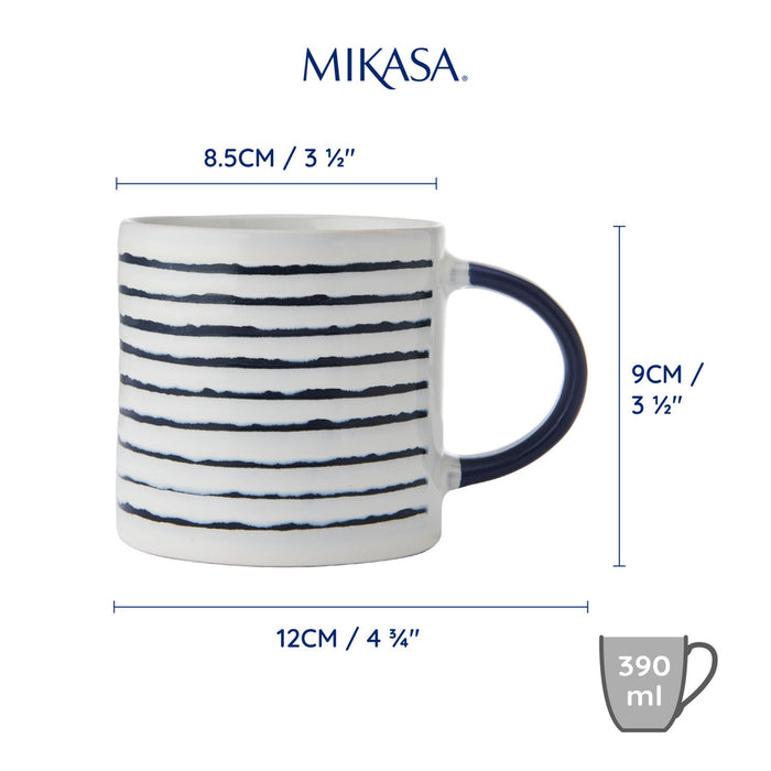 Mikasa Striped Stoneware Mug 390ml