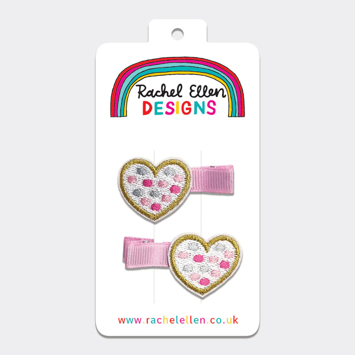 Rachel Ellen Hairclip Hearts 2 Pack