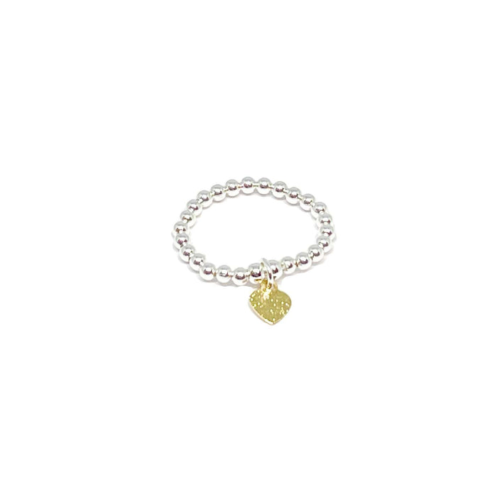 Clementine Rachel Henley Heart Charm Ring - Gold