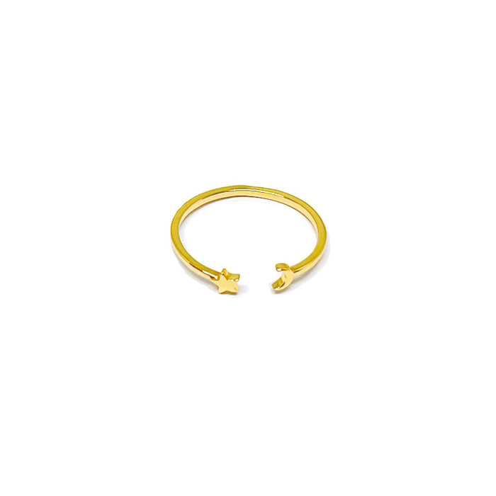 Clementine Rachel Moon & Star Ring - Gold
