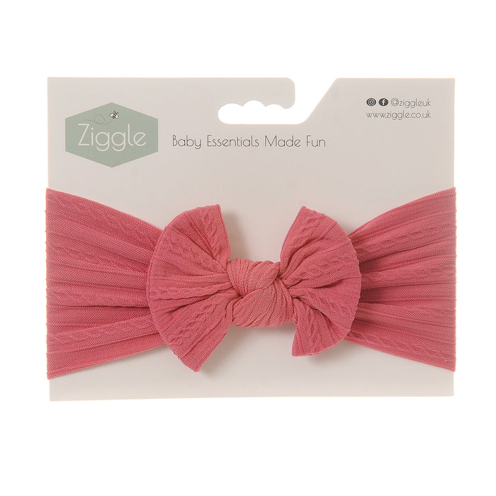 Ziggle Raspberry Top Bow Turban Headband