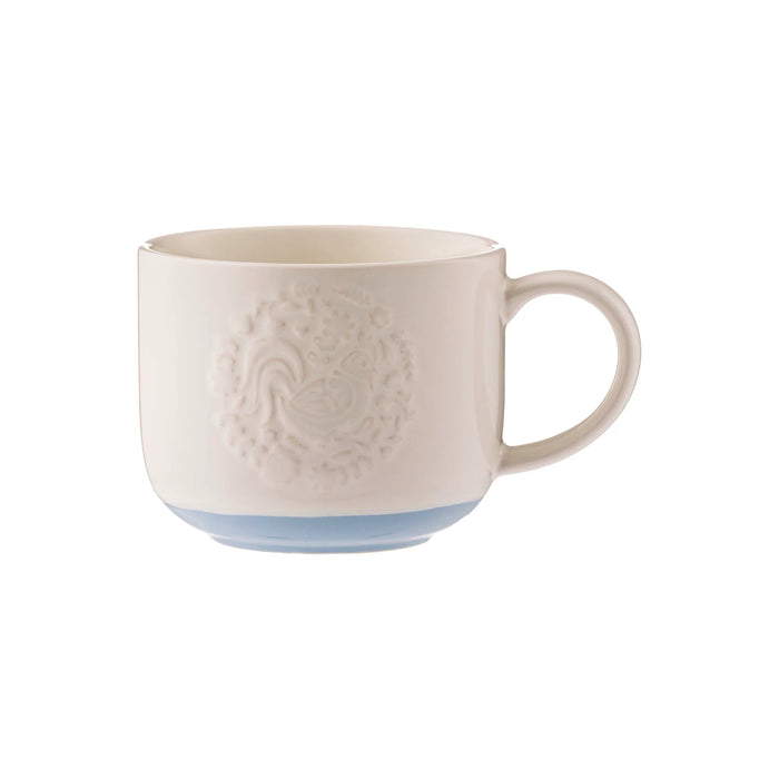 The Rayware Group Folk Farmyard Cockerel Blue Mug