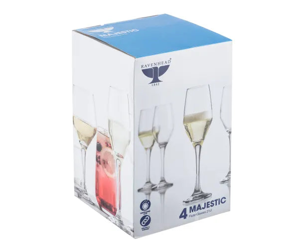 The Rayware Group Majestic Flute Glasses Set Of 4 x 21cl