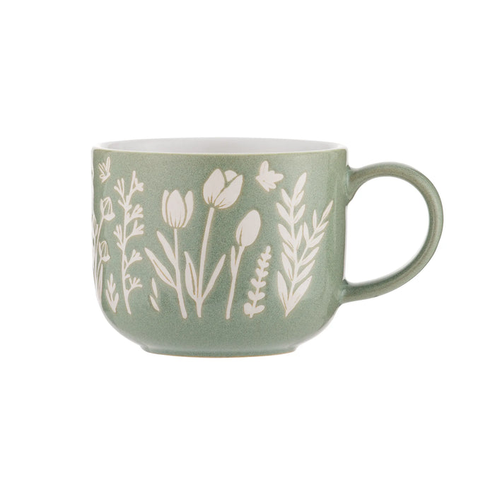 The Rayware In The Meadow Green Tulip Mug 400ml