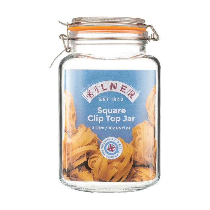 The Rayware Group Clip Top Square Jar 3 Litre