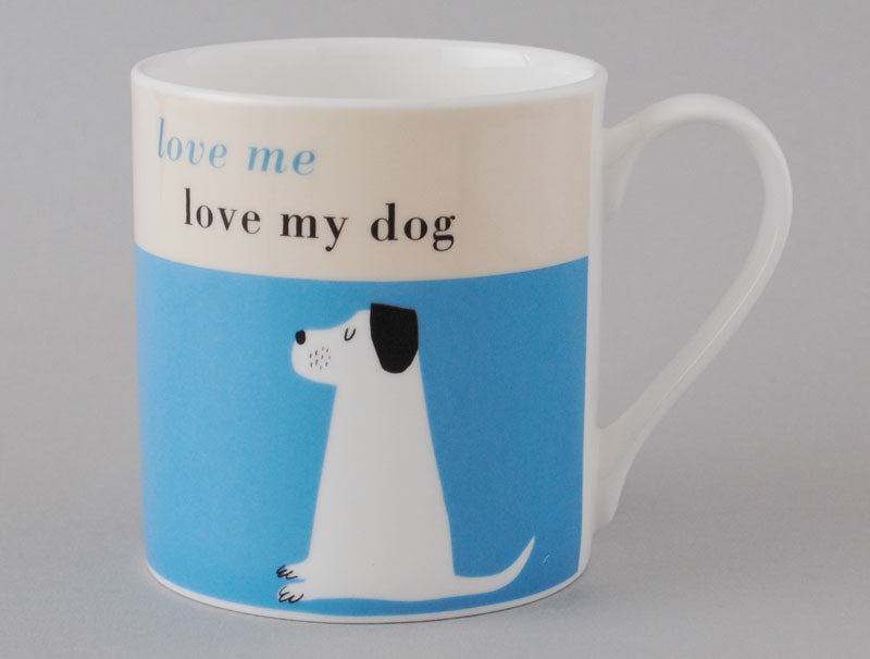 Repeat Repeat Happiness Dog Bone China Mug Turquoise