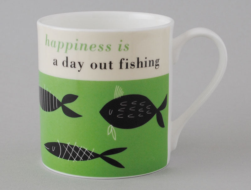 Repeat Repeat Happiness Fishing Mug Green