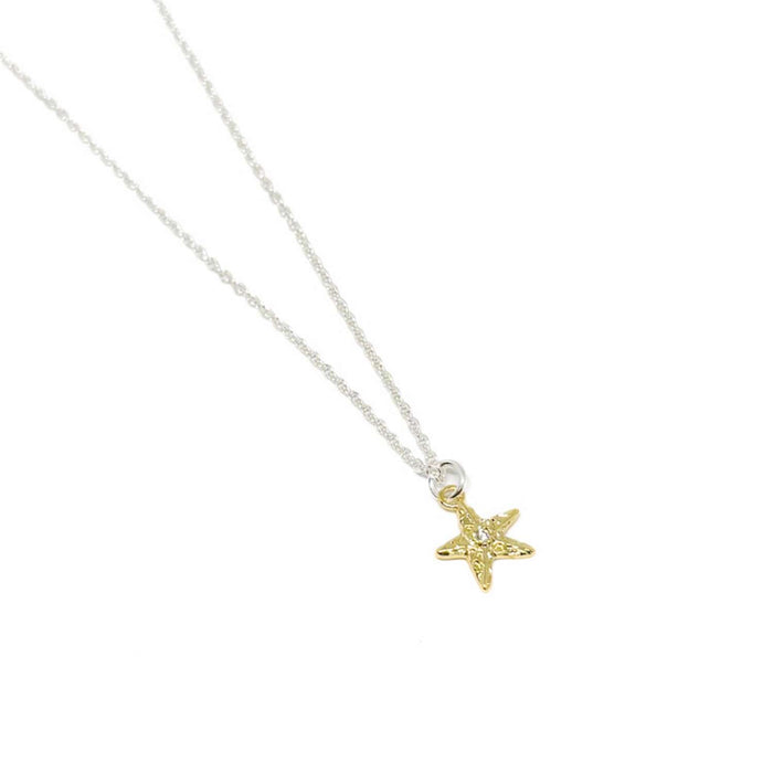 Clementine Riven Starfish Necklace - Gold