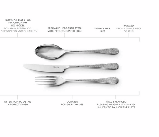 Robert Welch Skye Bright Cutlery Set, 24 Piece for 6 People