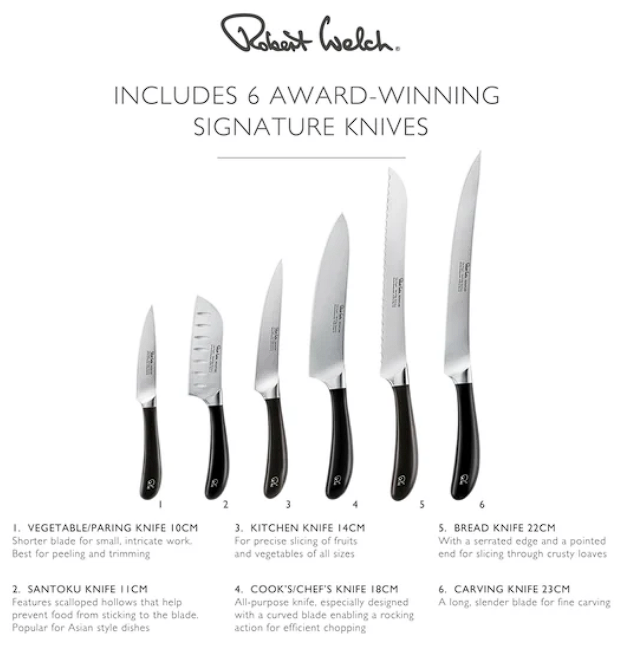 Robert Welch Signature Knife Block Set with Sharpener