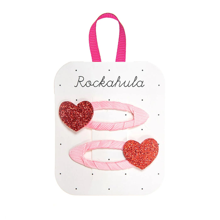 Rockahula Love Heart Glitter Clips