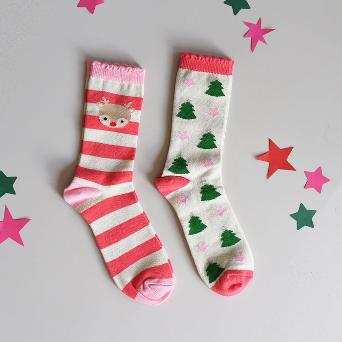 Rockahula Jolly Christmas 2 Pack Socks 12-3 Jnr